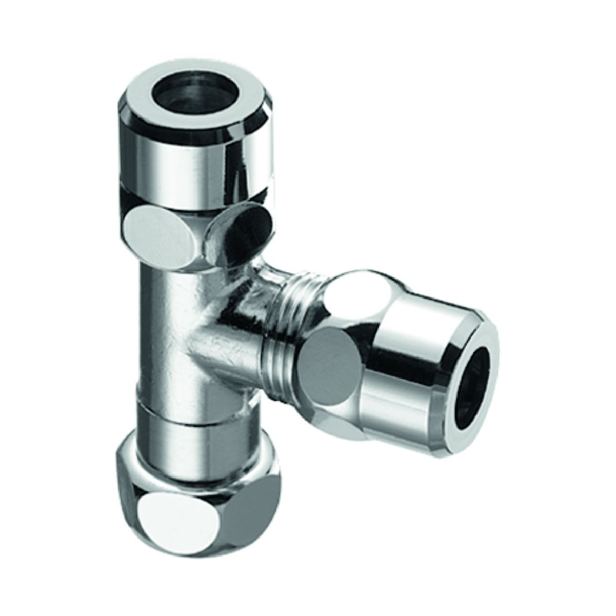 Schell T-Stück bewegliche Überwurfmutter 3/8 Zoll chrom Messing 2x 10 mm 041000699