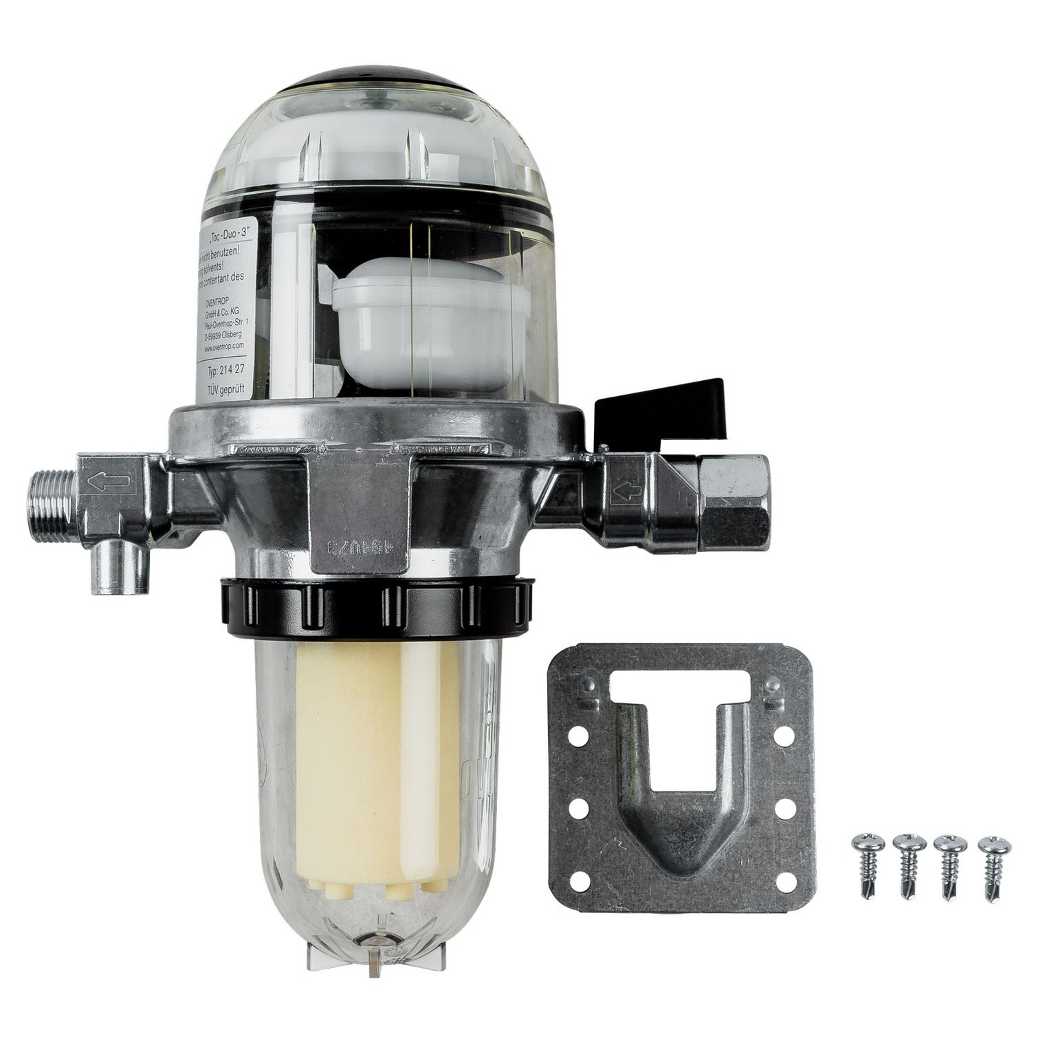 WOLF Heizölfilter Einstrangsystem Absperrventil transparent Filtereinsatz G3/8 80kg/h 2400405
