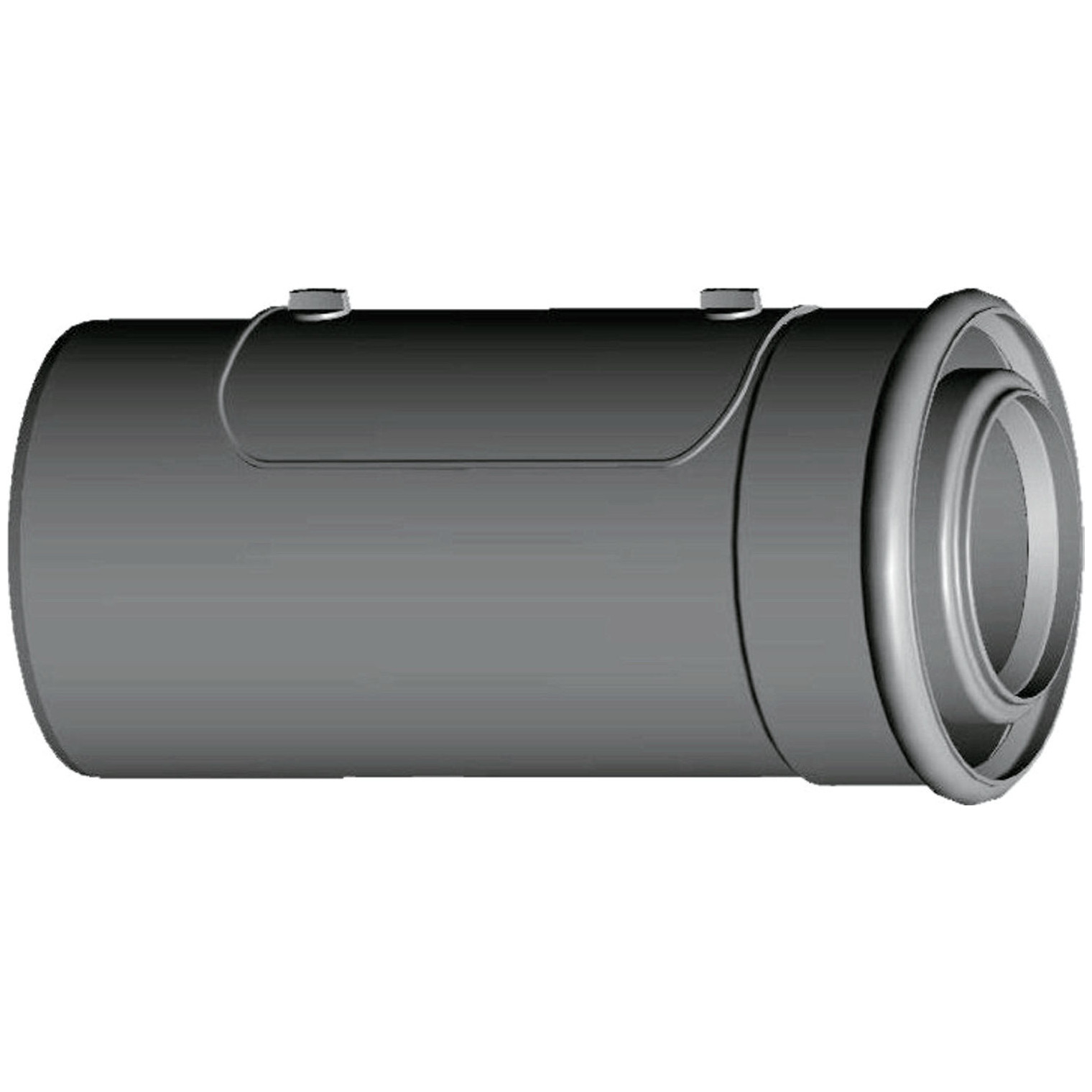 WOLF Revisionsrohr konzentrisch DN80/125 250mm Schnellverschluss steckbar weiß 2651470