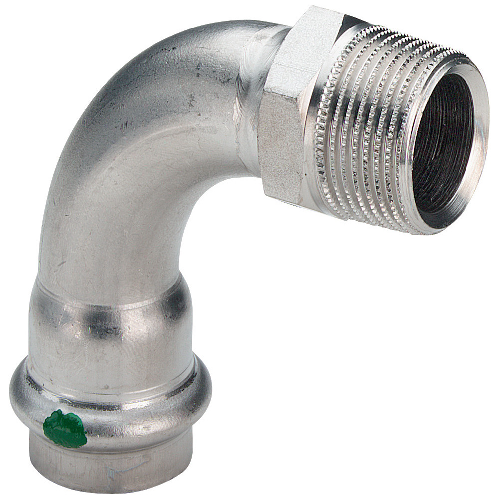 Viega Sanpress Inox Bogen 54mmxR 2 90Grad Edelstahl SC-Contur Pressanschluss Dichtelement EPDM Mehrkant 436964