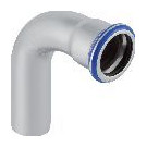 Geberit Pressfitting Edelstahl Bogen 90Grad Mapress d76 Einschubende CIIR Dichtring 33309