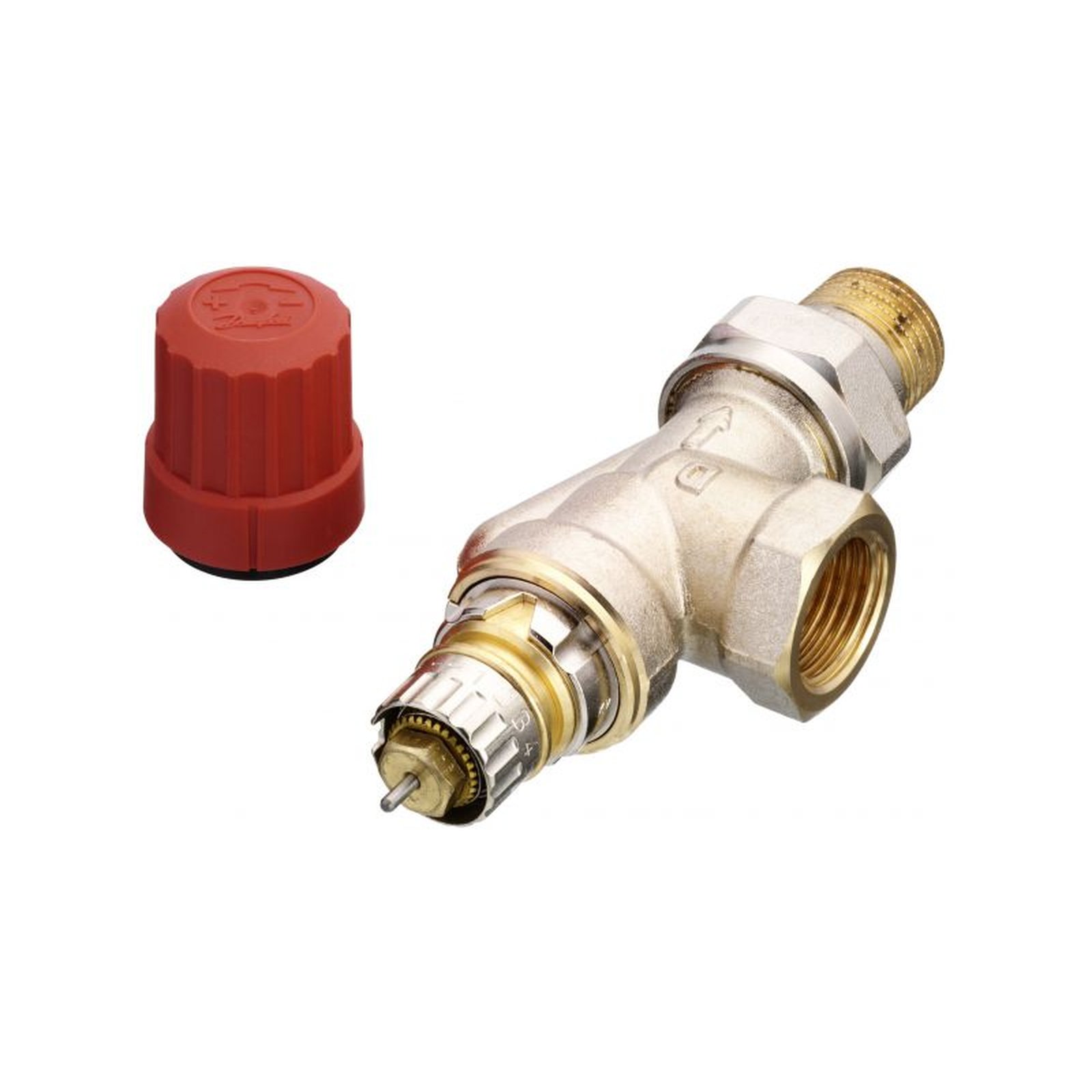 Danfoss Ventilgehäuse RA-N 15 Axial R 1/2 Voreinstellung Messing vernickelt 013G0153