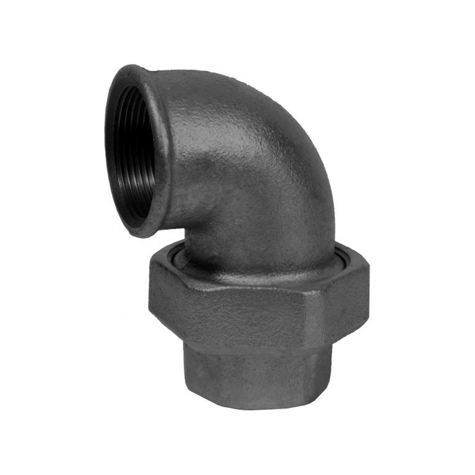 Schmidt Hermann Temperguss-Winkelverschraubung Nr.95 1-2 Zoll flachdichtend 2 IG schwarz 14095015