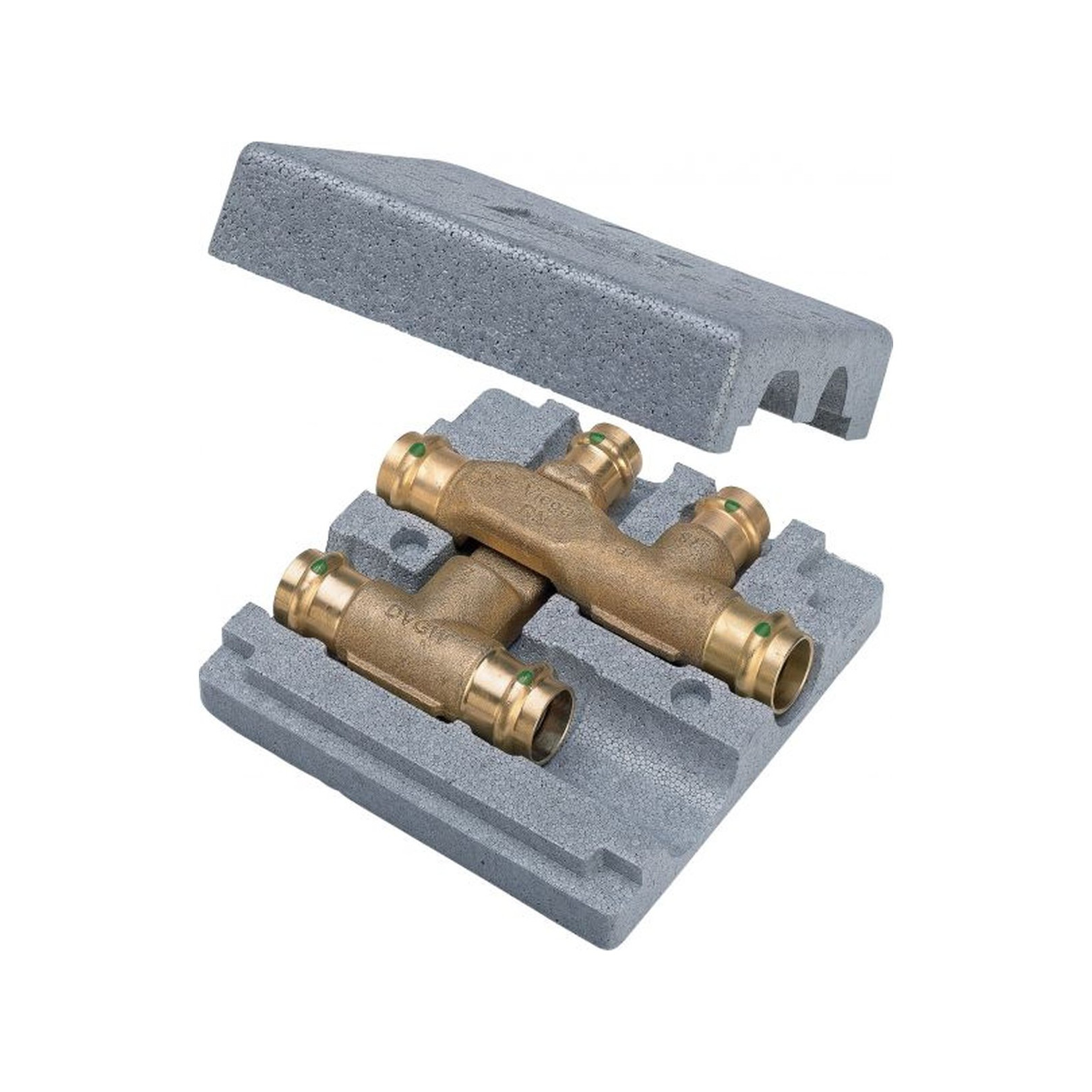 Viega Kreuzungs-T-Stueck Profipress 2249.3 22x15x22 Rotguss SC-Contur 493356