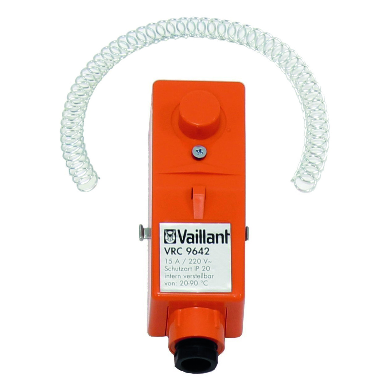 Vaillant Anlegethermostat VRC 9642 Umschaltkontakt Spannbandbefestigung Einstellbereich 10 bis 90 Grad Schaltdifferenz 5 K 009642