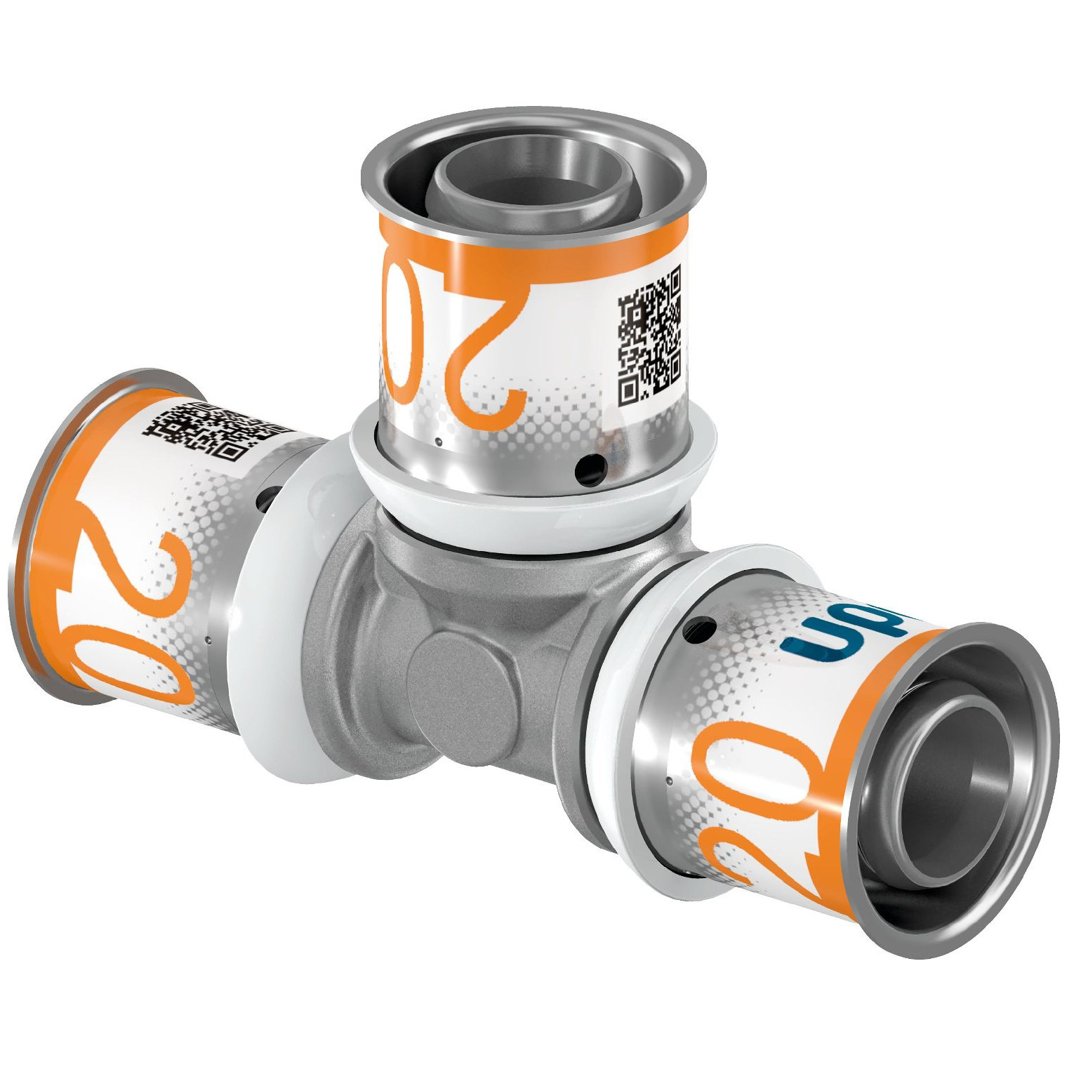 Uponor T-Stück S-Press PLUS 20 mm Pressmuffe PPSU Messing verzinnt DVGW 1070561