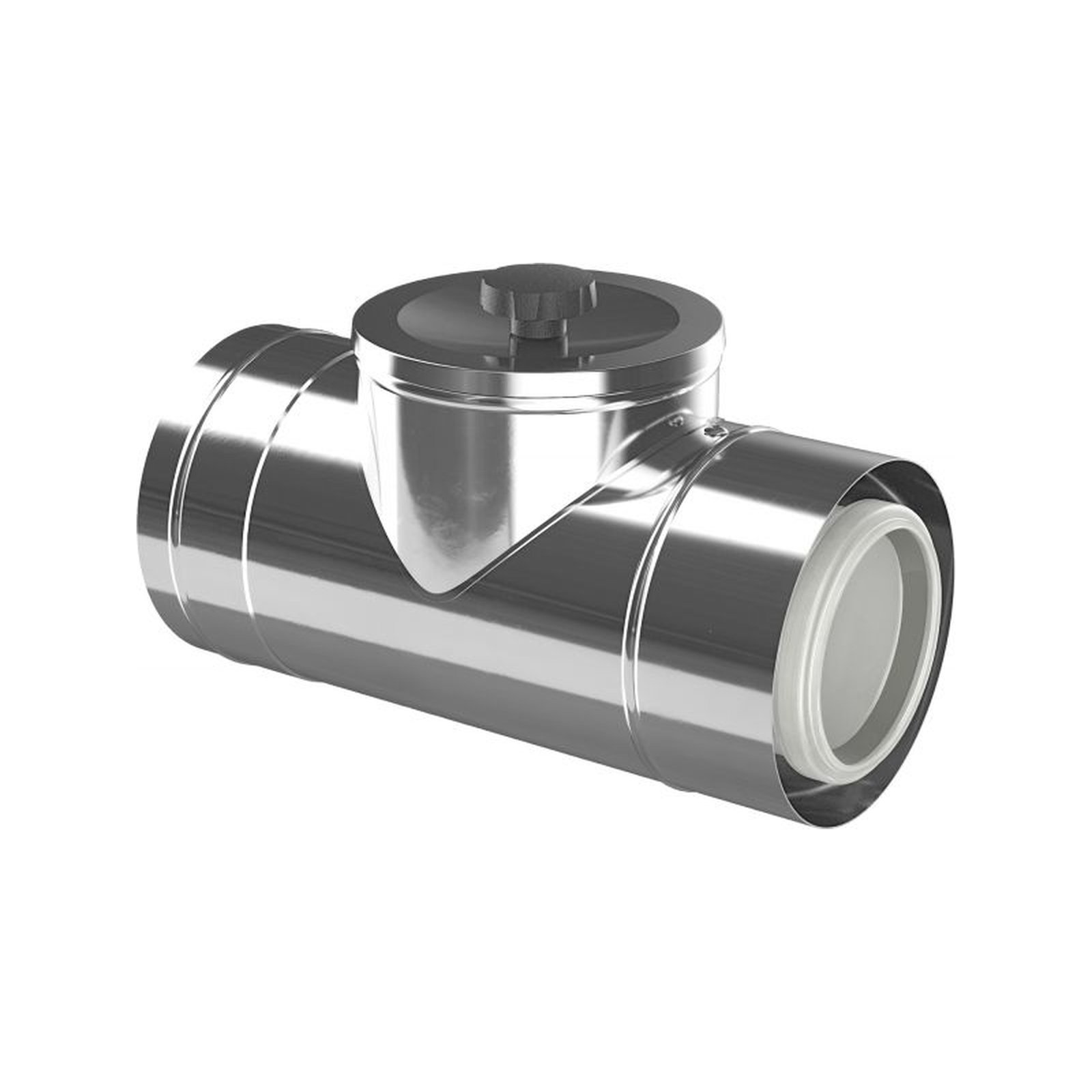 Buderus Konzentrisches Rohr Prüföffnung Edelstahl Kunststoff DN80/125 7738112704