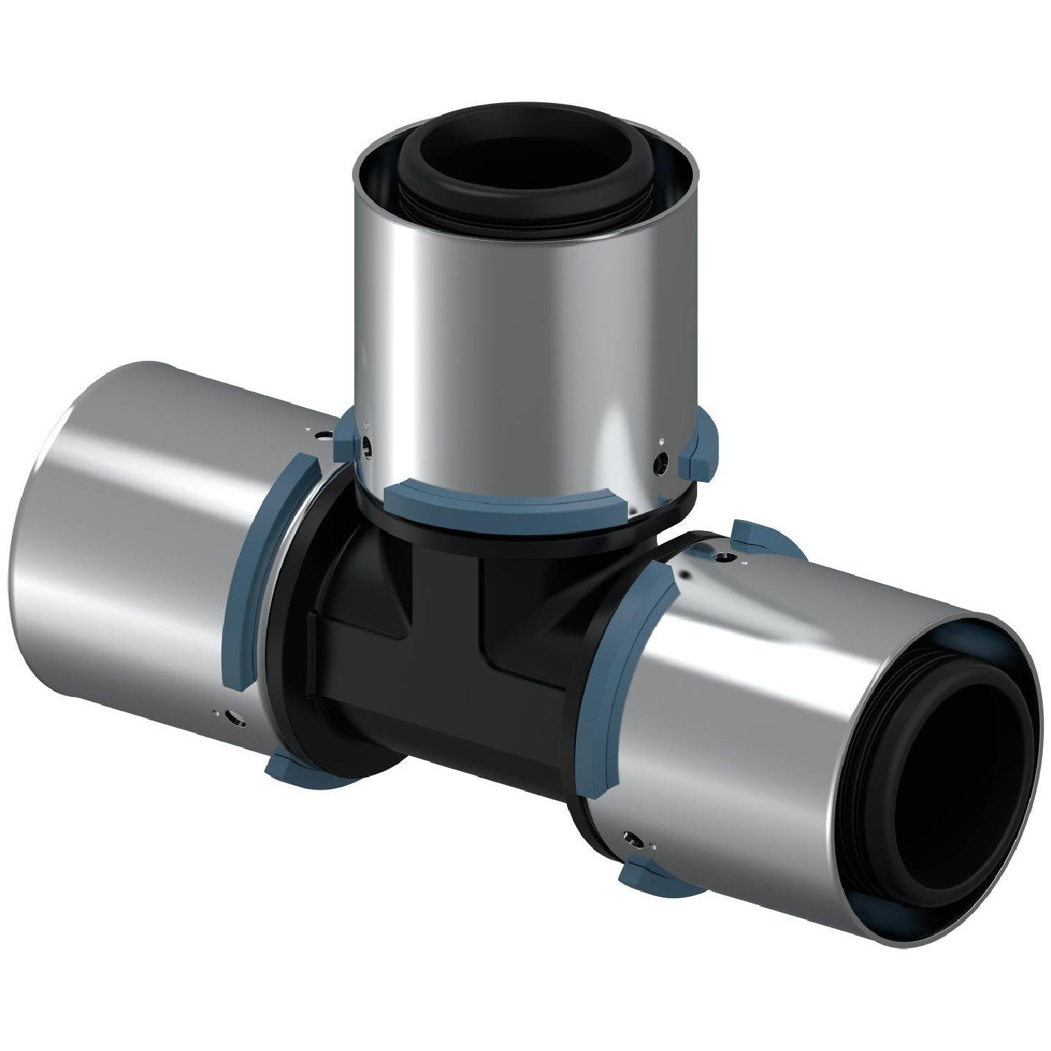 Uponor Verbundrohr T-Stück S-Press PPSU 40-40-40 Presshülse Pressanschlag Prüfsicherheit 1046390