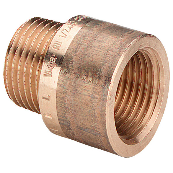 Viega Rotguss-Verlängerung 3525 1-2 Zoll 15mm konisches Außengewinde zylindrisches Innengewinde Innenvielkant 651121
