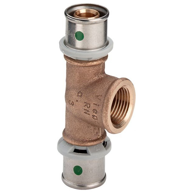 Viega Rotguss-T-Stück SANFIX-P 2117 50x3-4x50mm Pressfitting IG SC-Contur 566579