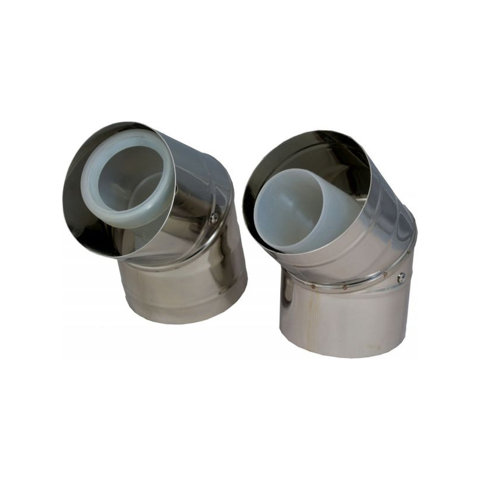 Wolf Abgasrohrbogen konzentrisch 45 Grad DN60/100 Edelstahl Polypropylen Fassadensystem 2 Stück 2651913