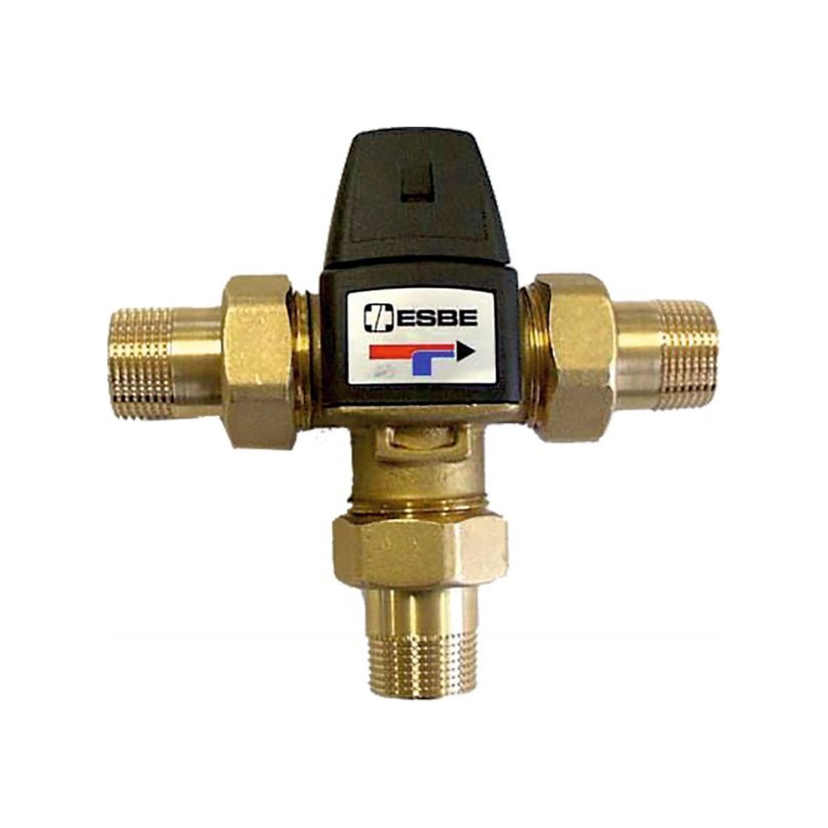WOLF Thermostatischer Wassermischer 3/4 Zoll DN20 Verbrühschutz 35-60 Grad Messing 2744370