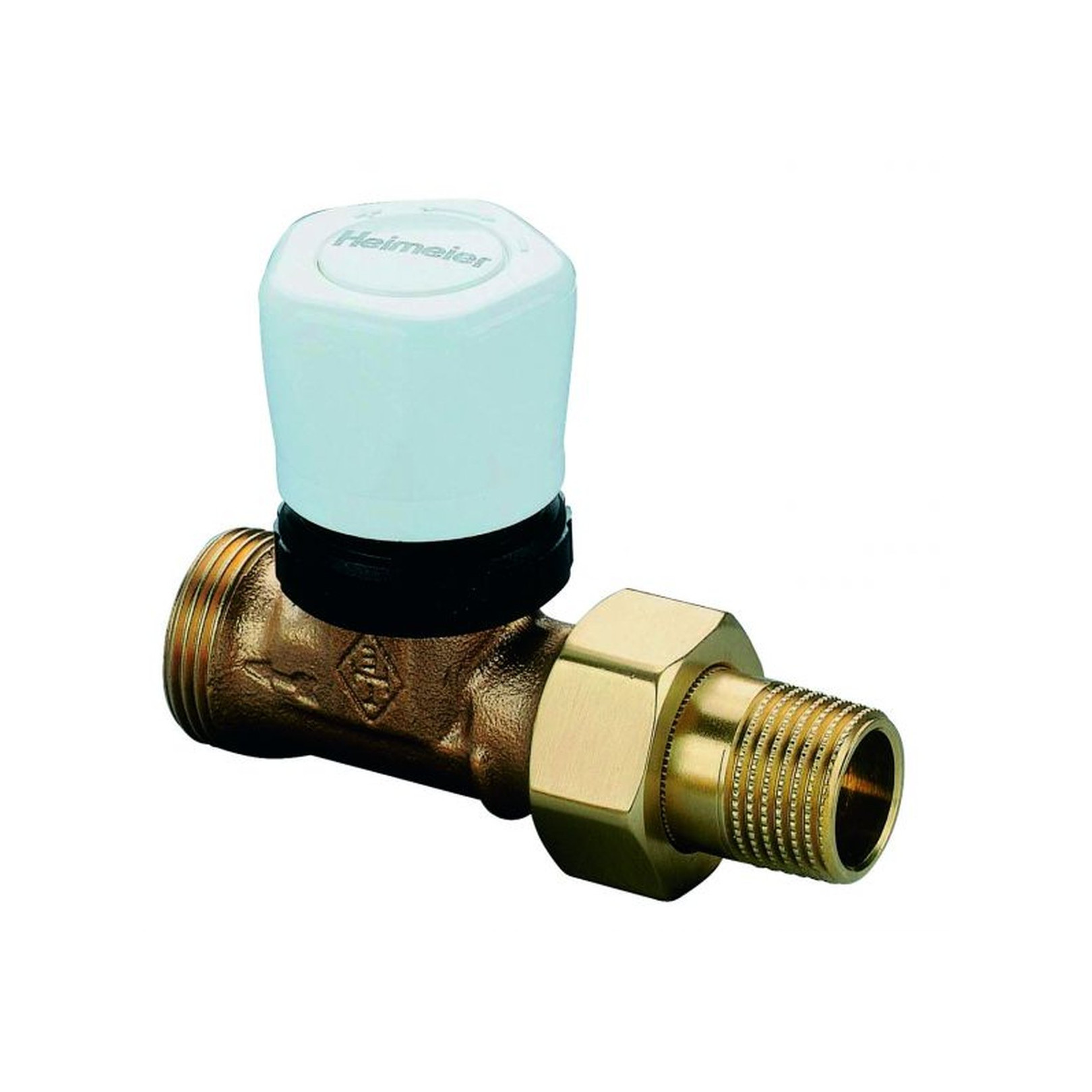 Heimeier Vorlauf-Regulierventil DN15 DN20 Handregulierkappe Thermostat-Oberteil Rotguss Durchgang 1304-02.000