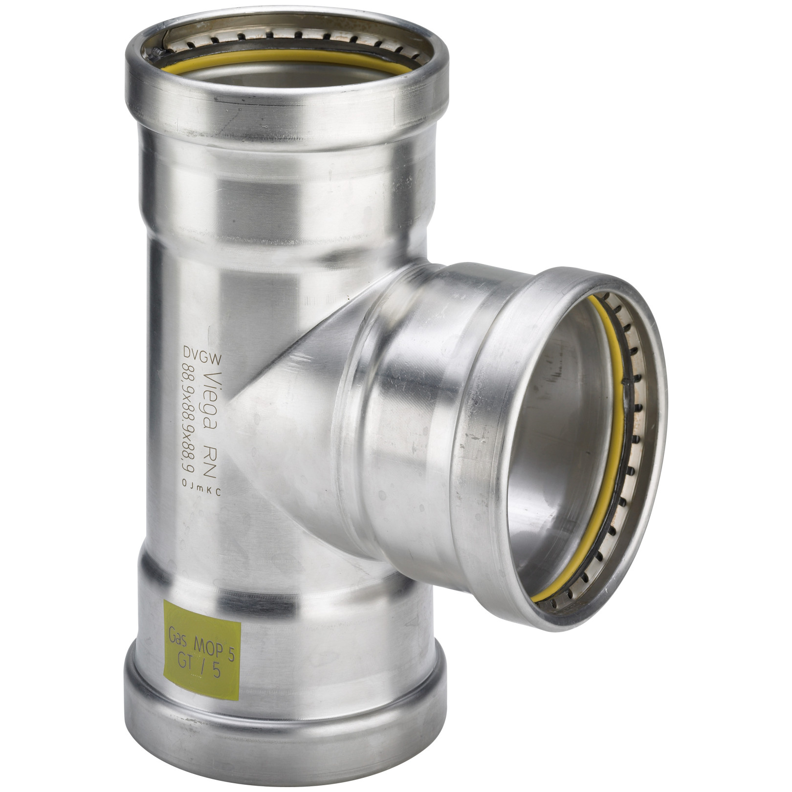 Viega Sanpress Inox G XL-T-Stück Edelstahl-Rostfrei SC-Contur 108,0mm 578237