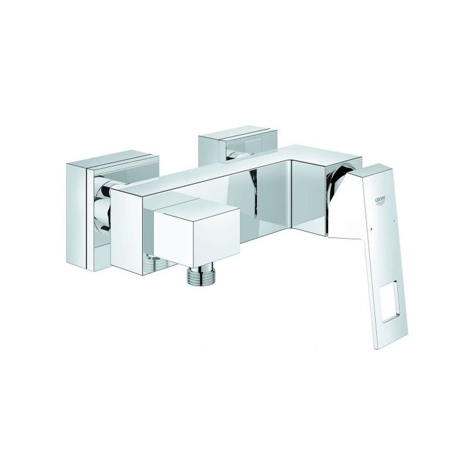 Grohe Einhebel-Brausebatterie Eurocube 23145 Wandmontage SilkMove Chrom Rückflussverhinderer 23145000