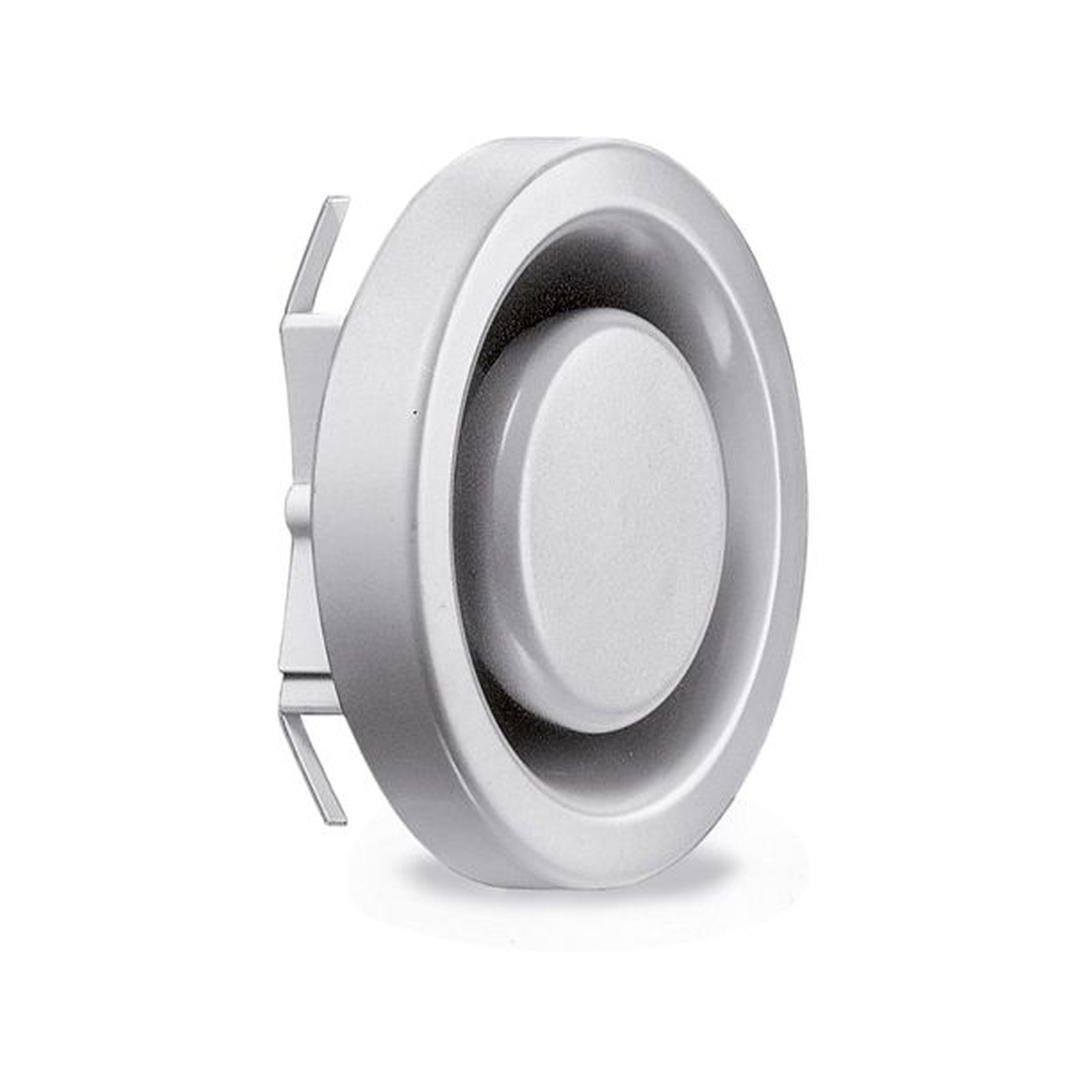 Helios Metall-Tellerventil MTVA 100 Abluftventil 100 mm Klemmfederhalterung Stahlblech weiß 08869