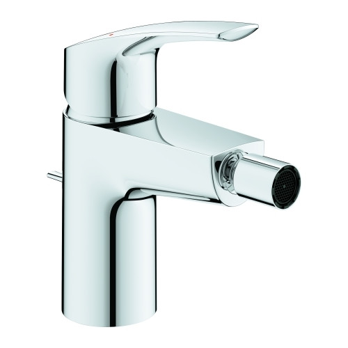 Grohe Bidetarmatur Eurosmart 32929003 Einhebelmischer chrom Zugstangen-Ablaufgarnitur SilkMove Mengenbegrenzung Temperaturbegrenzer