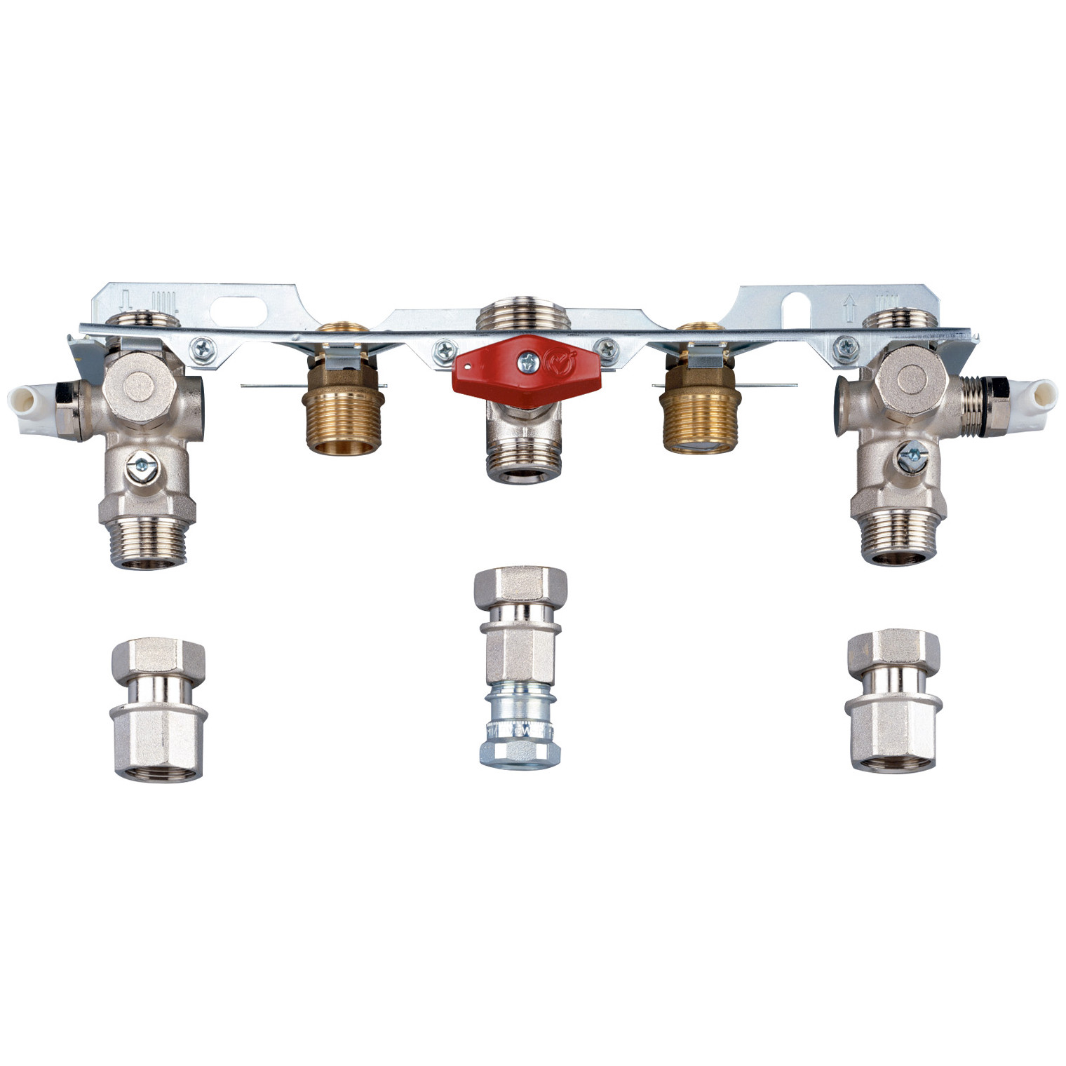 Bosch Montageanschlussplatte Aufputz Nr. 993 Speicheranschluss Wartungshähne R 3/4 Gashahn TAE R 1/2 Rückflussverhinderer 7719002374