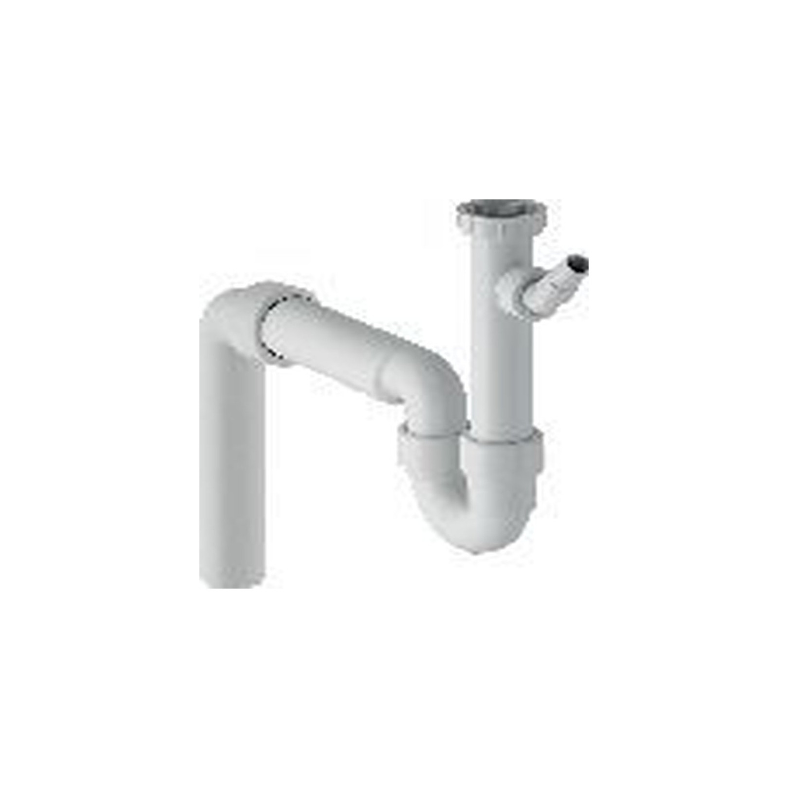 Geberit Rohrbogengeruchsverschluss Spülbecken Abgang vertikal d50 Winkelschlauchtülle PP weiß-alpin 152550111
