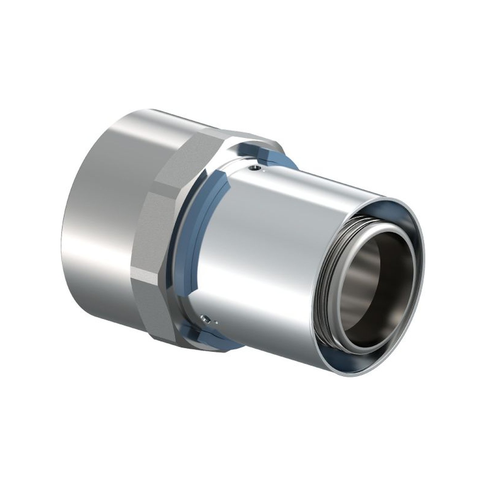 Uponor S-Press Übergangsmuffe 40 mm DN32 1 1/4 Zoll IG Messing verzinnt Edelstahlpresshülse 1046903