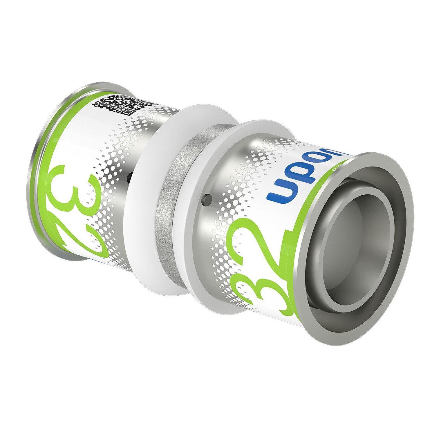 Uponor S-Press PLUS Kupplung 32 mm 32 mm Pressmuffe PPSU Messing verzinnt Edelstahlpresshülse DVGW 1070550
