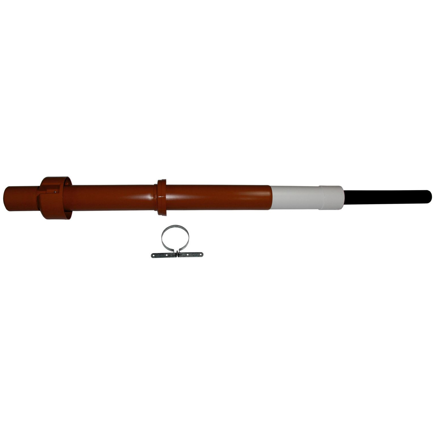 WOLF Luft-Abgasführung C33x DN60/100 senkrecht Schrägdach Flachdach 1200-1700 mm PP rotbraun 2651704