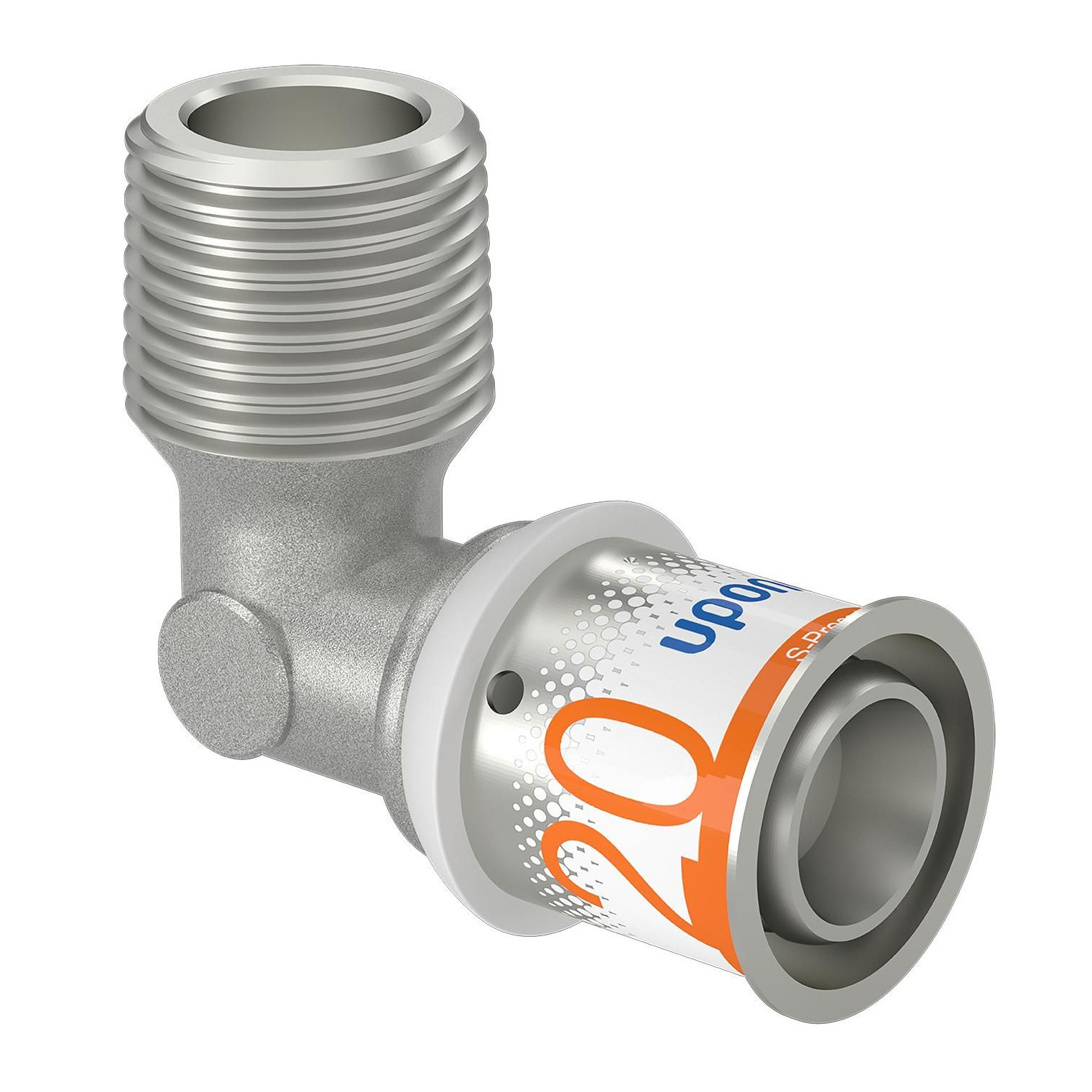 Uponor S-Press PLUS Winkelnippel 20mm DN15 1/2 AG Edelstahlpresshülse DVGW 1070533