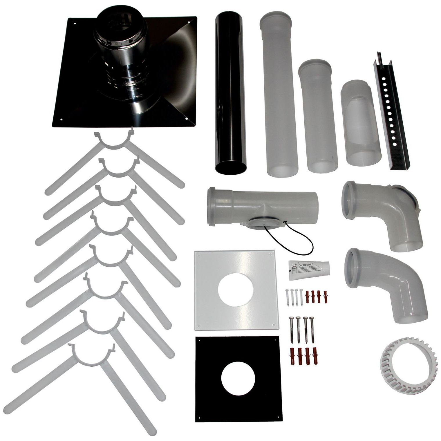 WOLF Anschluss-Set DN80 B23 Schachtabdeckung Edelstahl Luft-Abgasführung 2651858