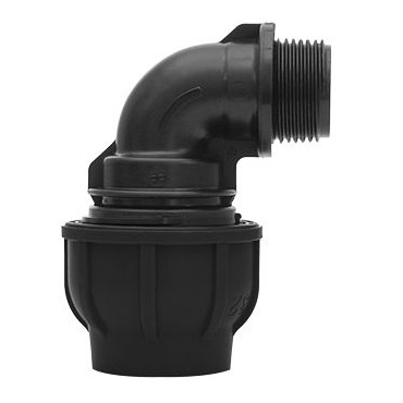 Gebo Klemmverbinder Übergangswinkel Typ-PWA 63 mm x 2 Zoll 90 Grad i-AG PP-B NBR-Dichtung DVGW 13096306