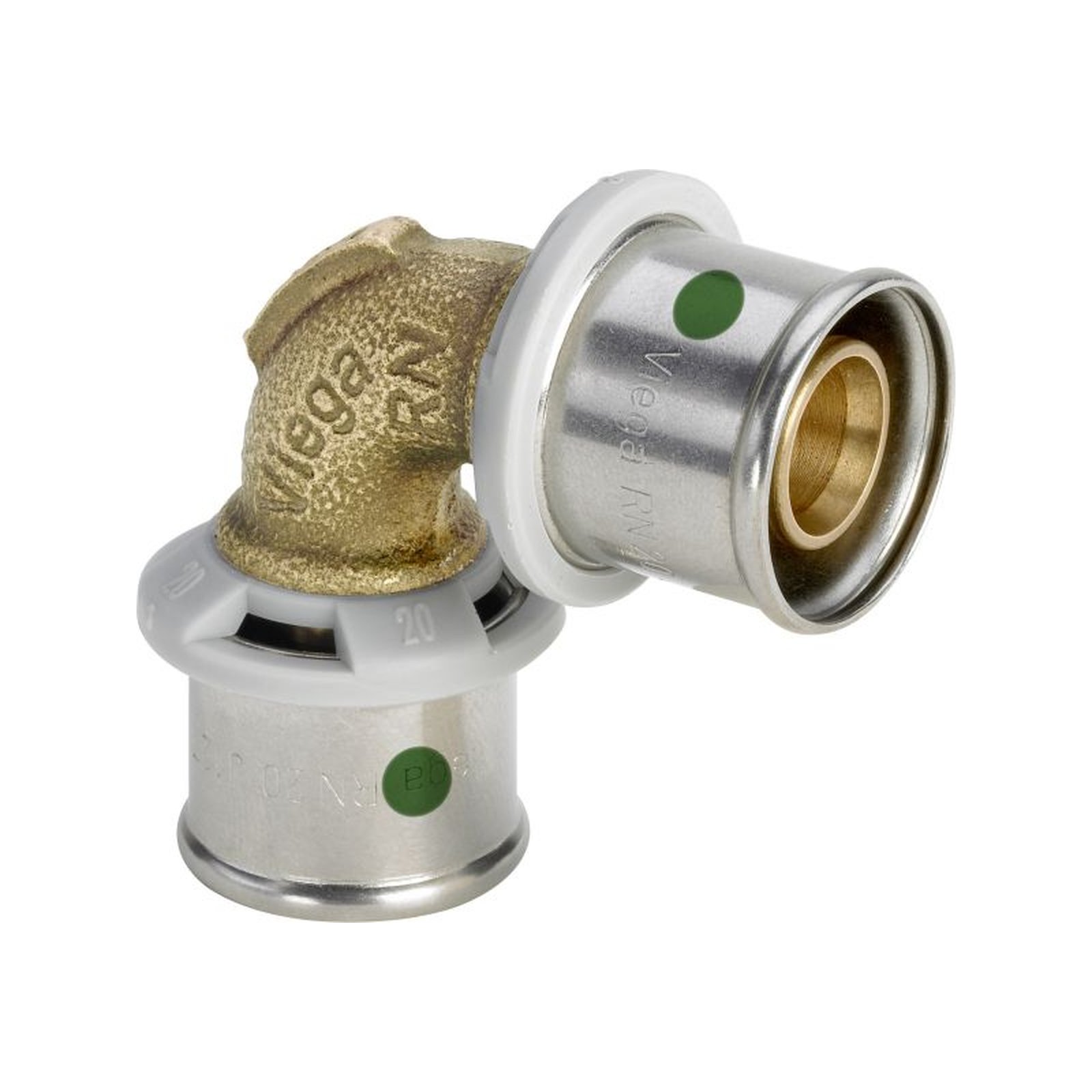 Viega Pressfitting Sanfix P 2116 Winkelkupplung 90 Grad Rotguss Pressanschluss 50mm SC-Contur 566241