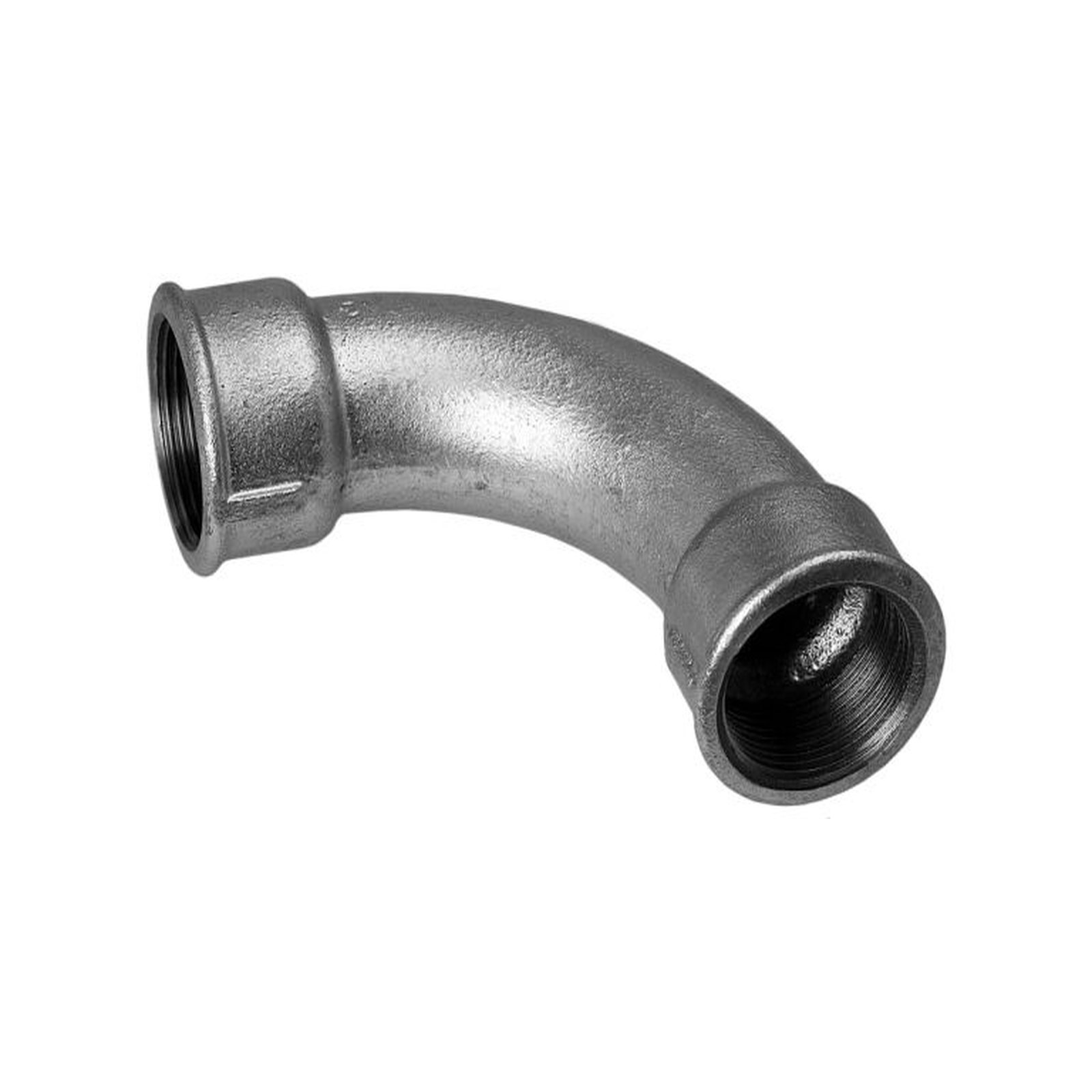 Temperguss-Bogen Nr.2 2" 90 Grad, mit 2 IG, verzinkt