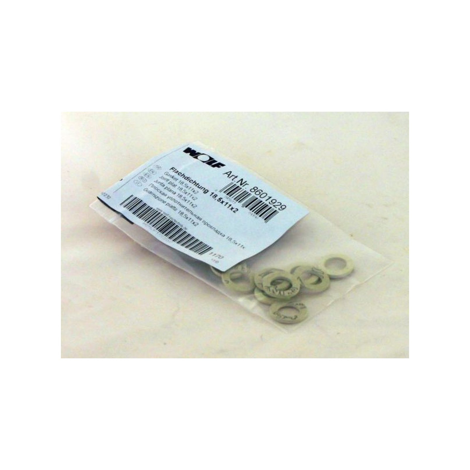 WOLF Flachdichtung D18,5x11x2 1/2 Zoll Satz 10 Stück Hersteller-Artikelnummer 8601929