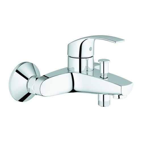 Grohe Einhebel-Wannenbatterie Eurosmart 33300002 Wandmontage chrom 35 mm Keramikkartusche Eigensicherung 4005176862182