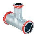 Geberit Pressfitting T-Stück C-Stahl reduziert d18-22-18 verzinkt CIIR Dichtring Pressindikator 21105