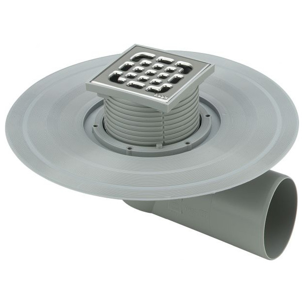 Viega Balkonablauf 4943.2 DN70 Edelstahlrost waagerechter Ablauf Advantix 557089