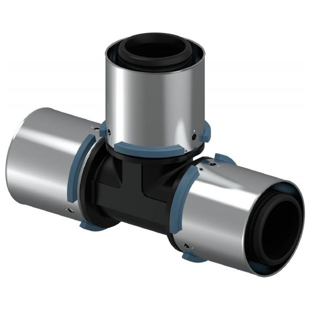 Uponor Verbundrohr T-Stück S-Press PPSU 40-40-40 Presshülse Pressanschlag Prüfsicherheit 1046390