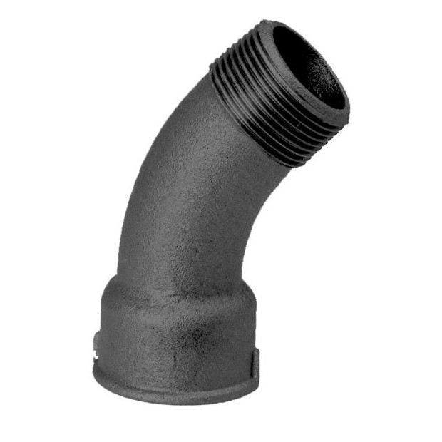 Schmidt Hermann Temperguss-Bogen Nr.40 1 Zoll 45 Grad schwarz I/A 14040025