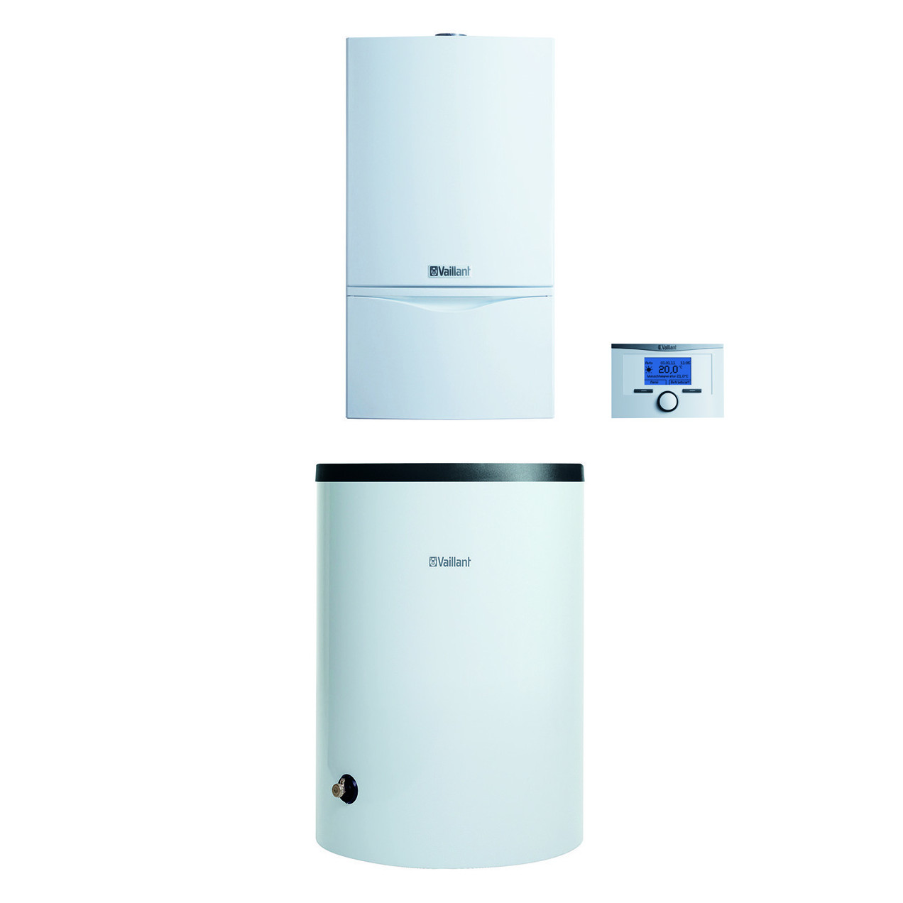 Vaillant Gas Heizwerttherme atmoTEC plus VCC 194/4-5A E 20 kW Aufputz Paket VIH R 120/6B VRT 350 0010024478