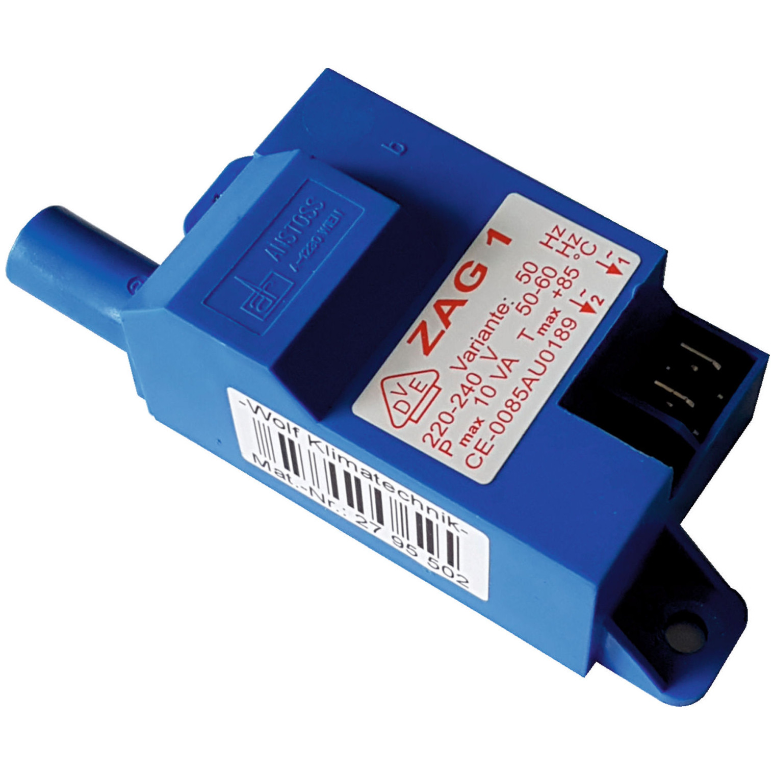 WOLF Zündtrafo 50HZ Ersatz 8602259 2795502 Gasthermen Brennwertkessel 279550299