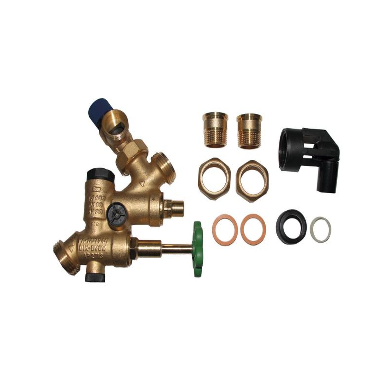 Wolf Sicherheitsgruppe Anschluss 3/4 Zoll Kalt Warmwasser Messing DVGW geprüft DIN 4753 vergrößerter Austritt 2796175