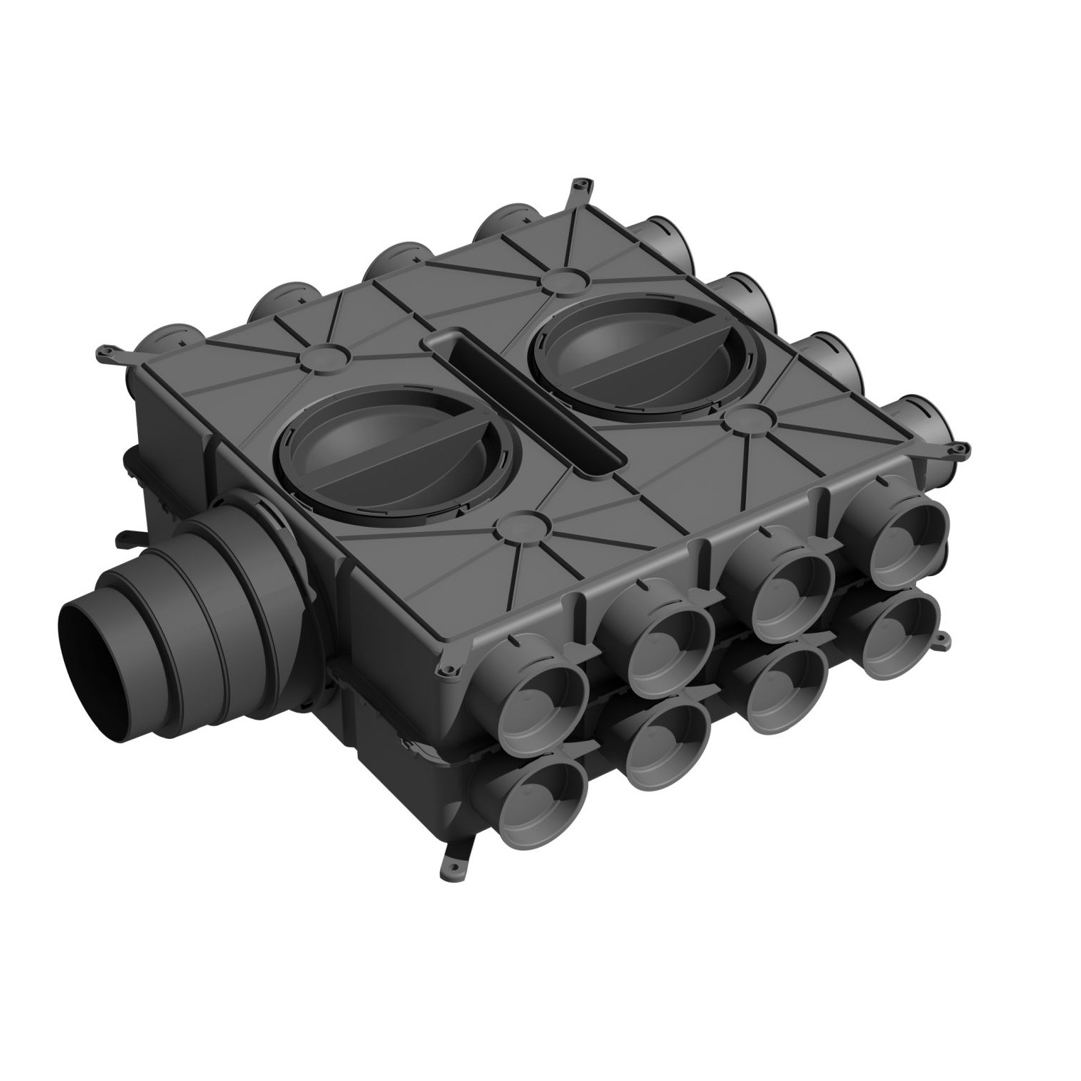 WOLF Luftverteiler DN125-180 24 Stutzen DN75 Kunststoff antistatisch antibakteriell 2577597