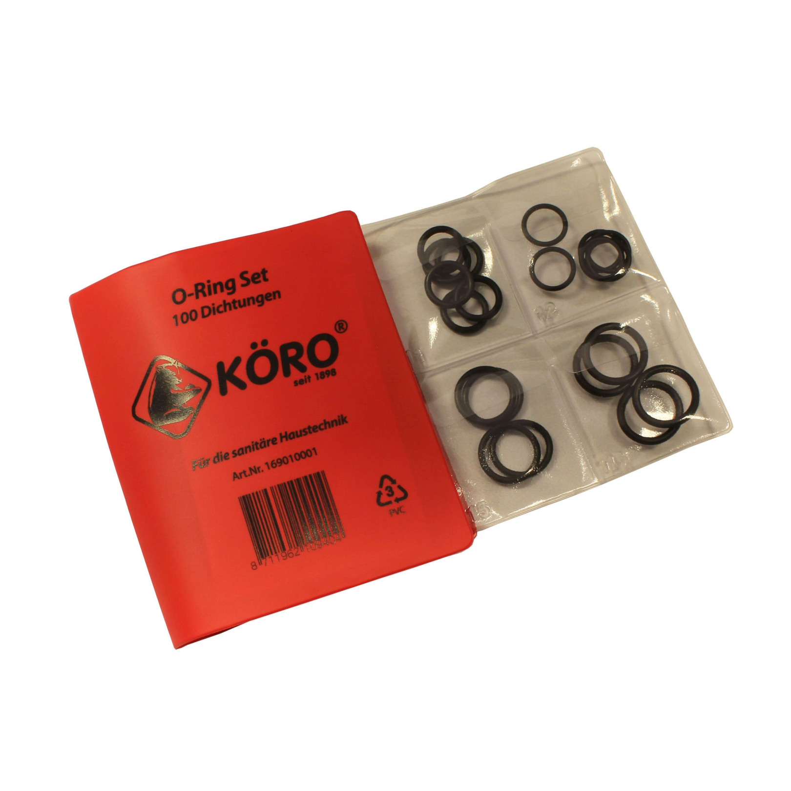 Köro Sortiment Rote Mappe O-Ringe 100 Stück 169010001