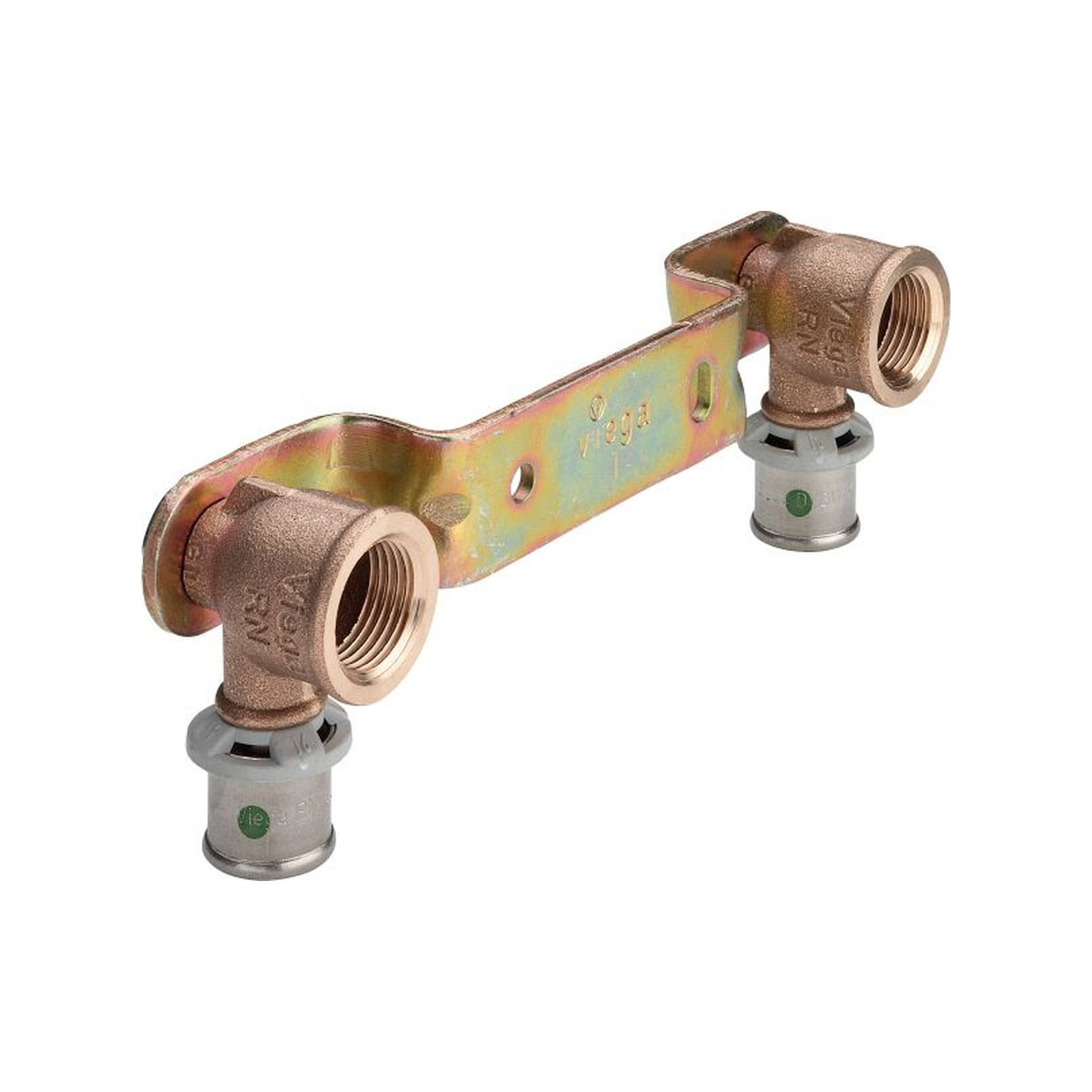 Viega Pressfitting Sanfix P 2124 Montageeinheit 16x1/2x150mm SC-Contur Rotgusswinkel Halterung 310578