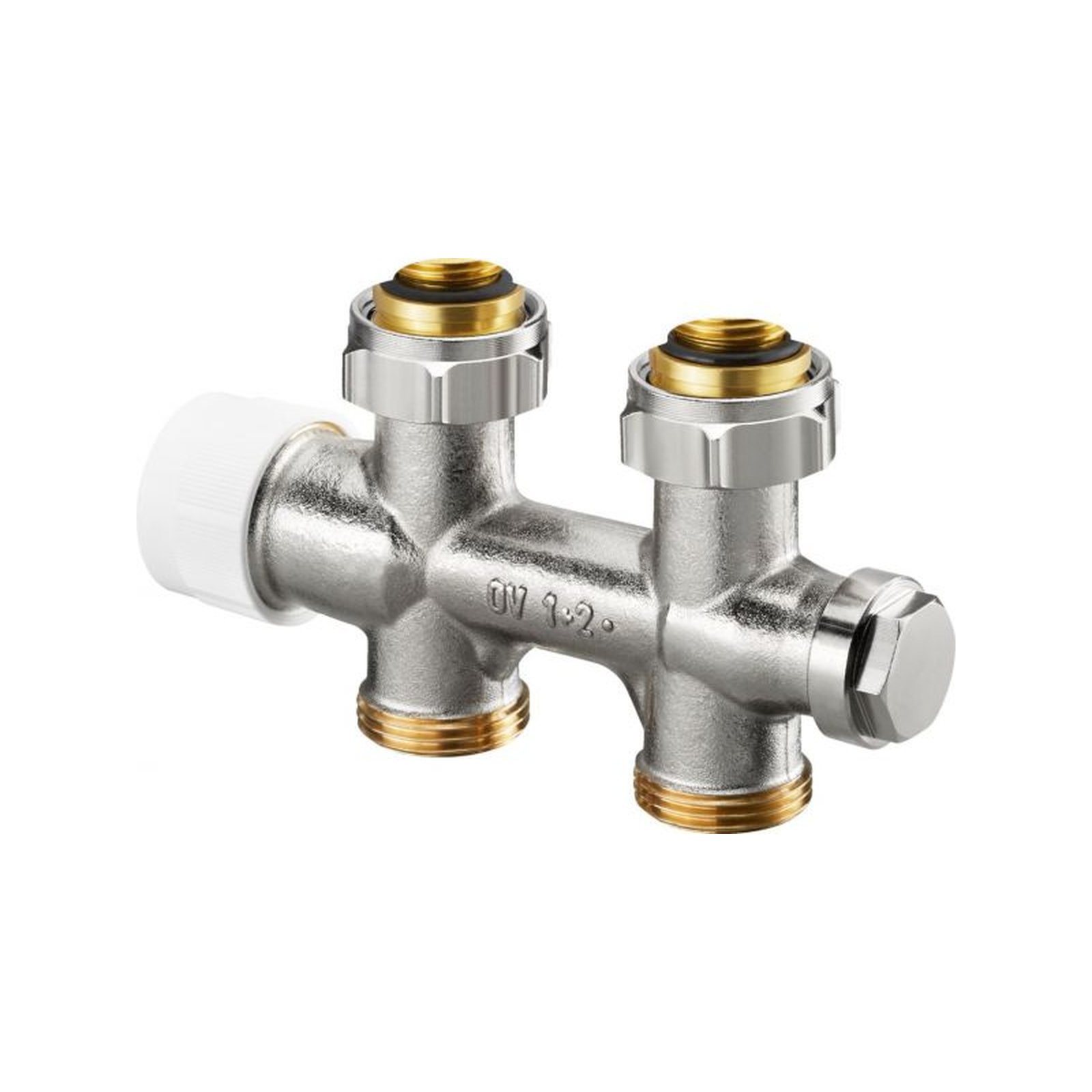 Oventrop Anschlussarmatur Multiblock T 1/2 AGx3/4 AG Messing Durchgangsform Ein Zweirohrsystem 1184033