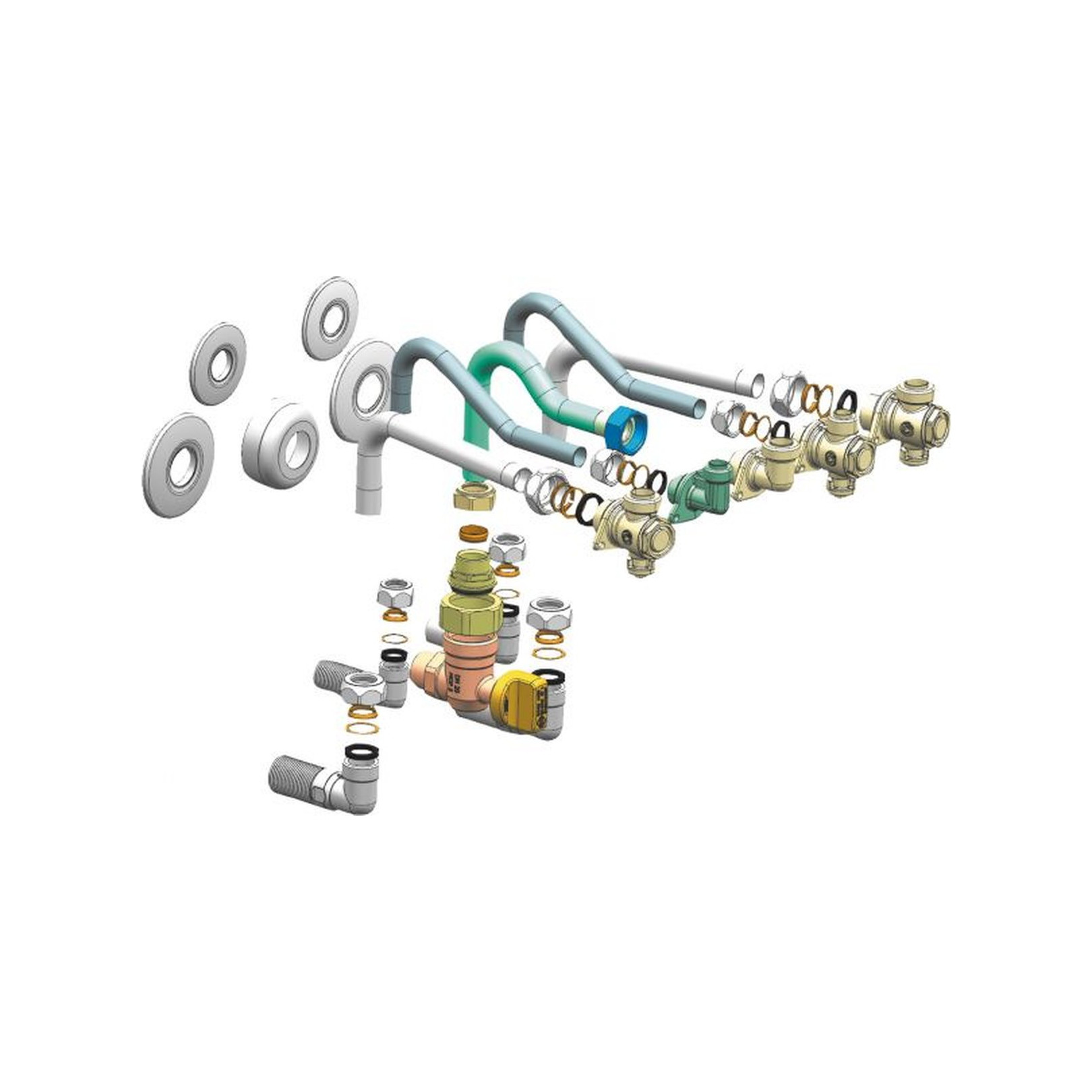 Bosch Anschlusssatz HW-SetBCR-1 Unterputzinstallation Absperrhähne Gashahn individuell anpassbar 7736901710