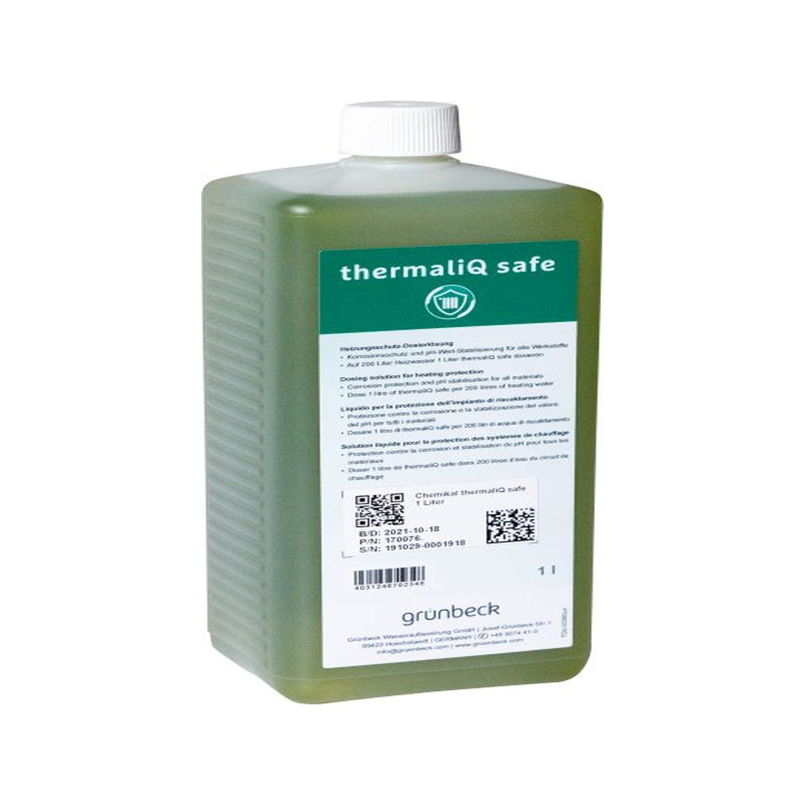 Grünbeck Heizungsschutz Dosierflüssigkeit thermaliQ safe 1 l Korrosionsschutz pH-Stabilisierung 170076 Grünbeck Heizungsschutz Dosierflüssigkeit thermaliQ safe 1 l Korrosionsschutz pH-Stabilisierung 170076