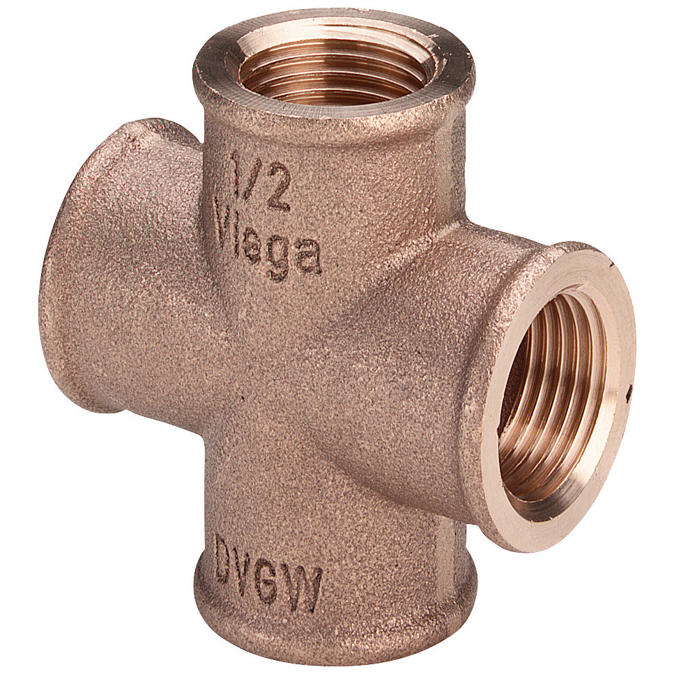 Viega Rotguss KreuzStück 3180 3-4 Zoll DVGW Gewindefitting 320621