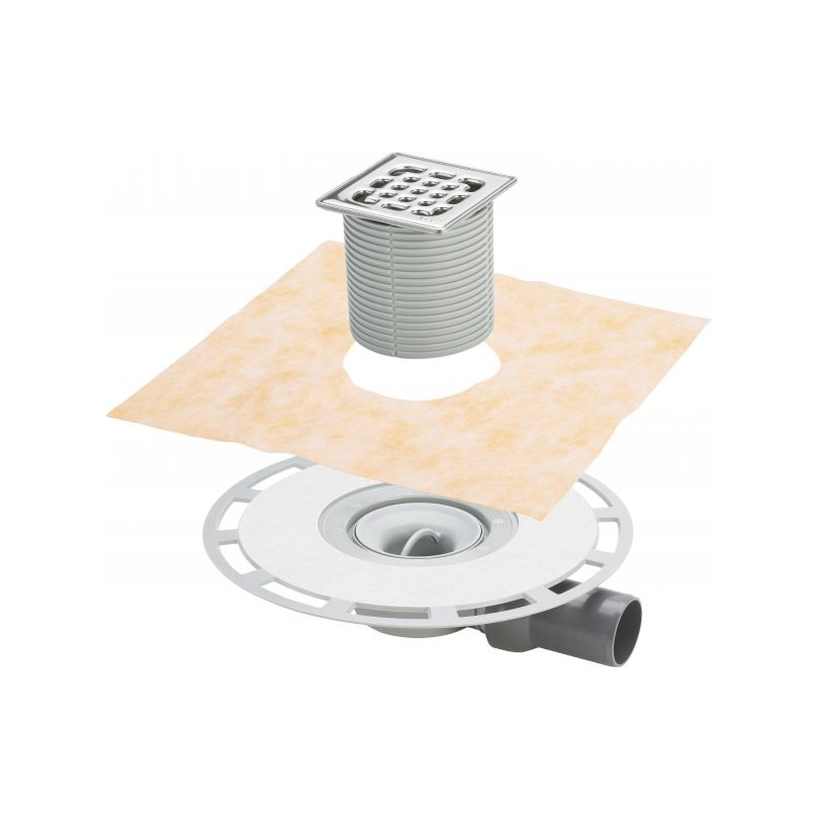 Viega Badablauf 4939 superflach Edelstahlaufsatz DN50 Abdichtungsmanschette waagerecht 565701