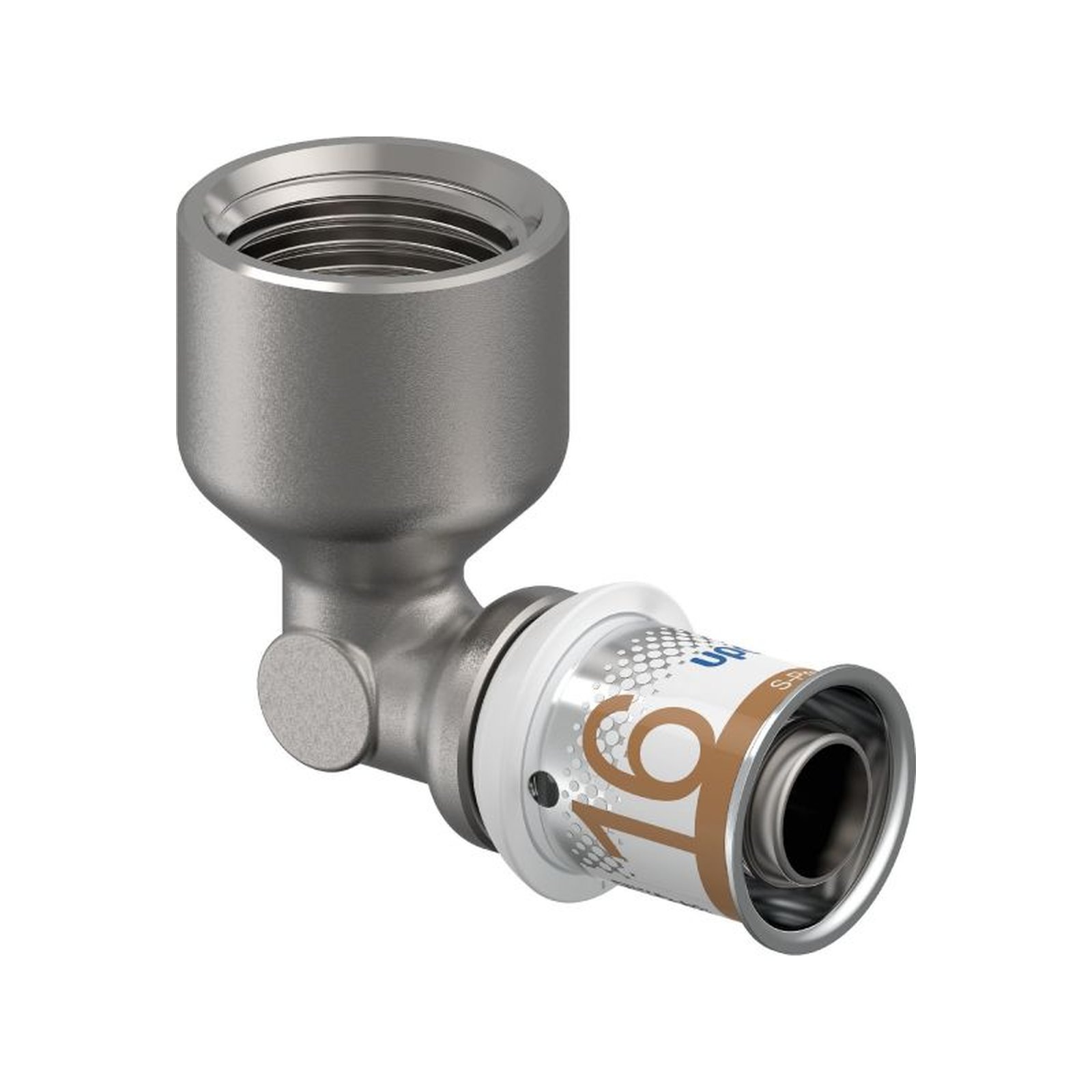 Uponor S-Press PLUS Winkelmuffe 16mm DN15 IG Pressfitting PPSU Messing verzinnt DVGW 1070539
