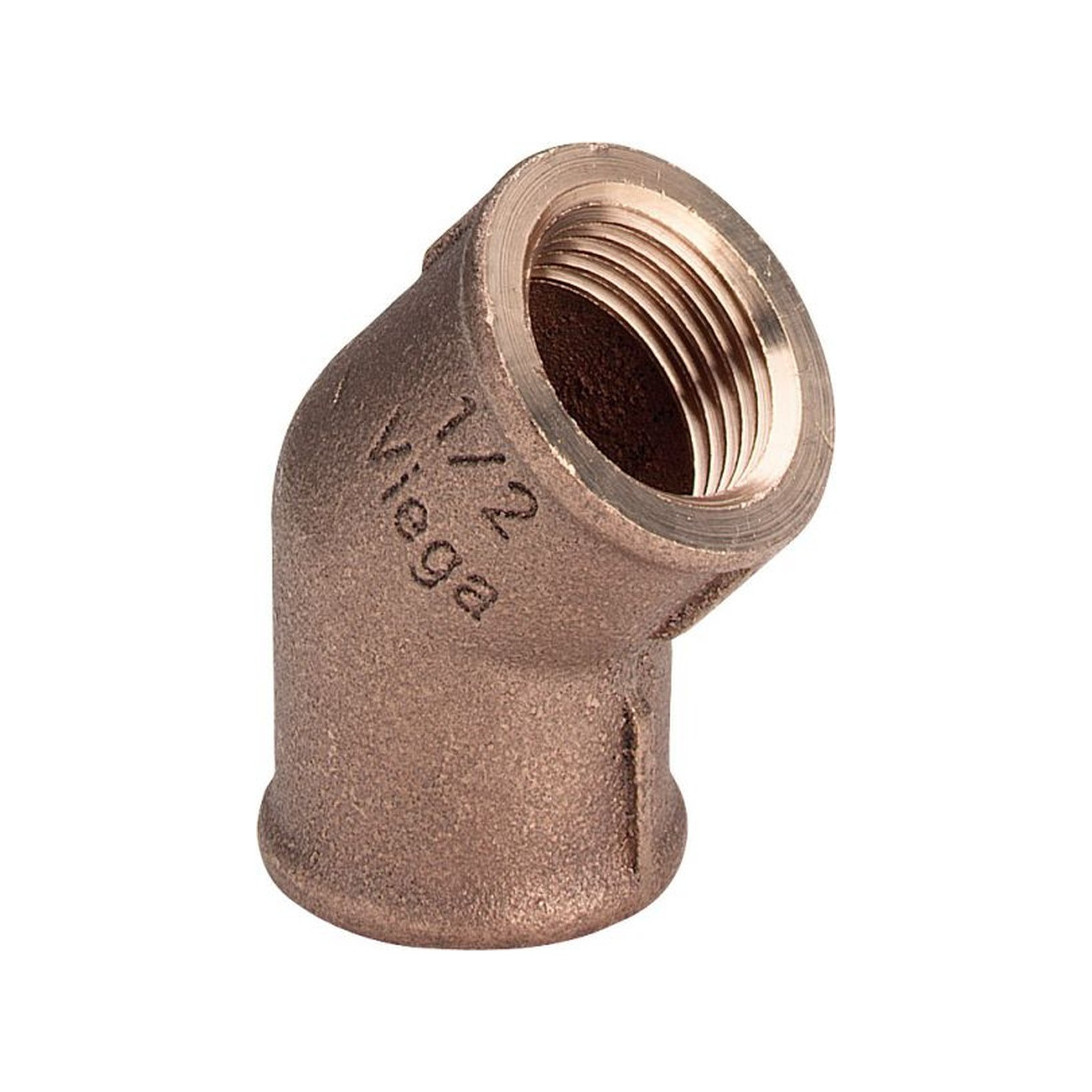 VIEGA Rotguss Gewindefitting Winkel 3120 1/2 Zoll 45 Grad Innengewinde DVGW 320690